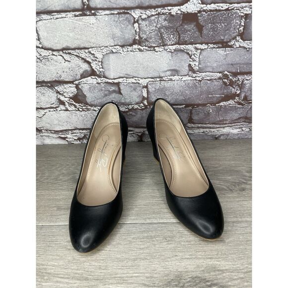 Shoes of Prey Black Leather Round Toe Pumps Block Heels Women’s Sz 4M US/34EU - Picture 12 of 16